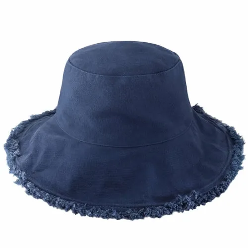 Wide Brim Frayed Bucket Hats