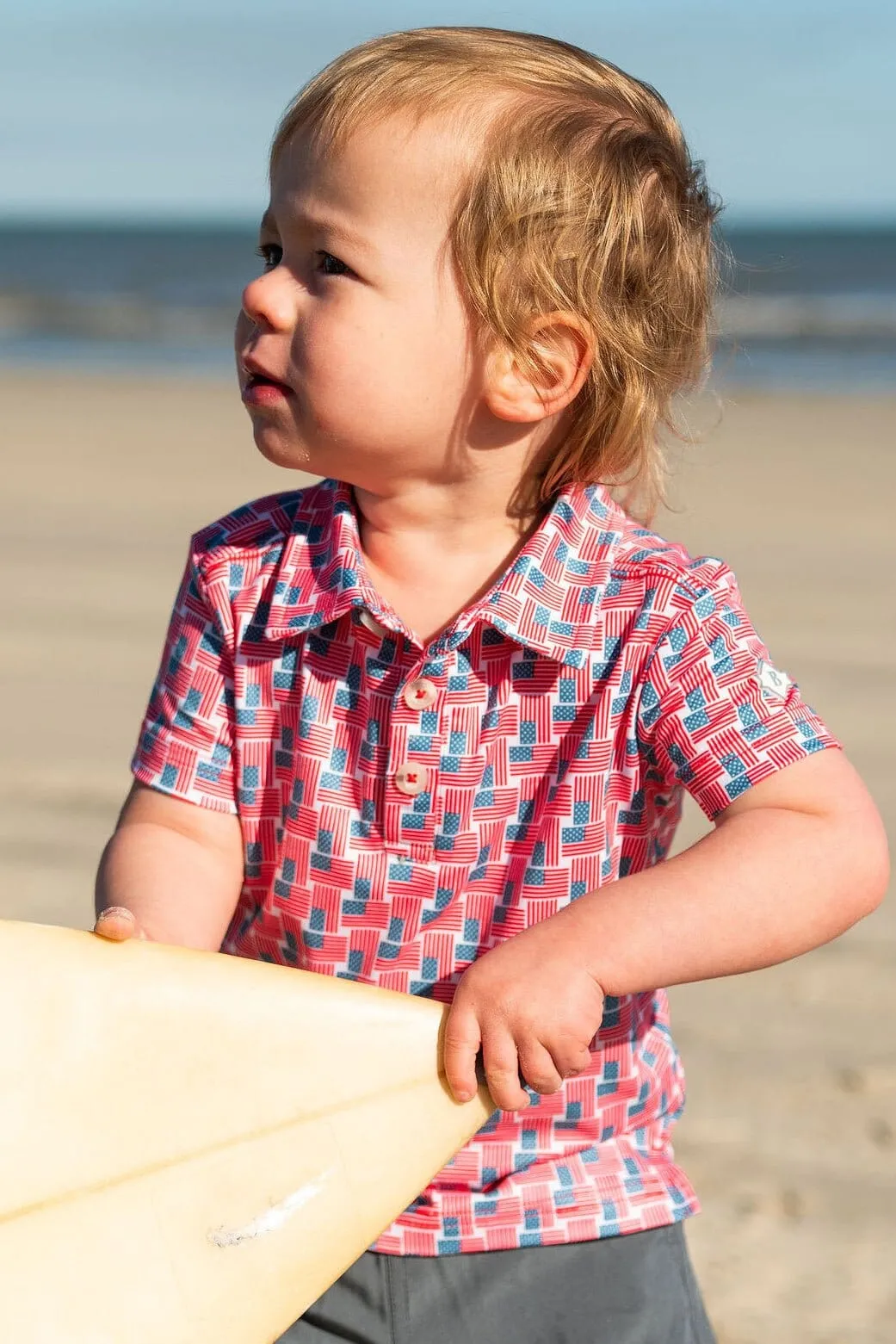 Youth Polo - American Flag Print