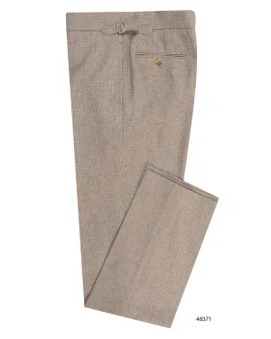 Zegna Light Wheat Woolen Glen Checks Pants